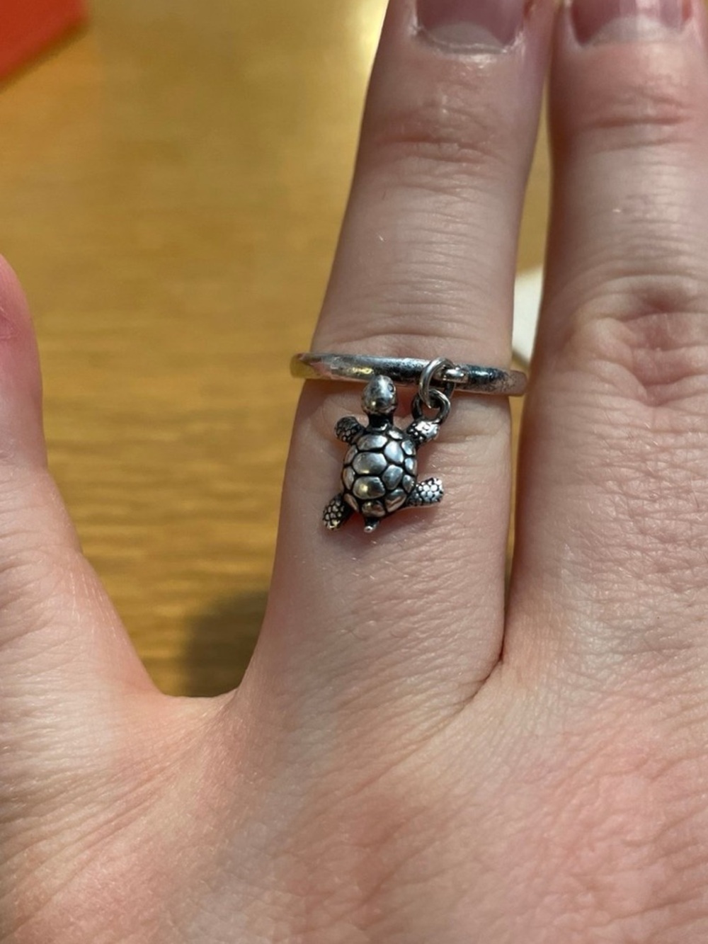 James Avery Silver Turtle Charm Ring - SO CUTE! Perfect condition. - Picture 9 of 11